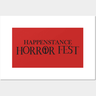 Happenstance Horror Fest Black Logo Posters and Art